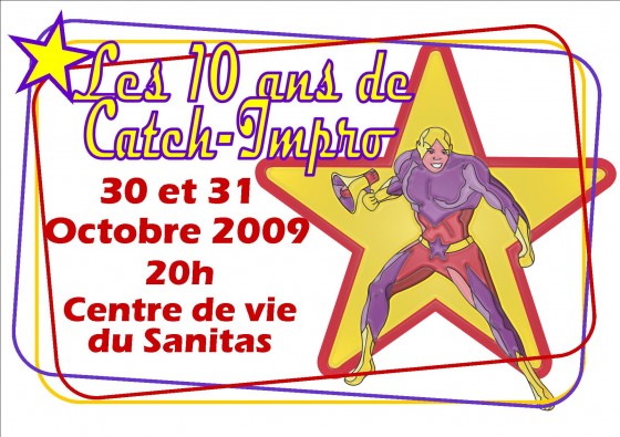 Affiche 10 ans Catch Impro Tours