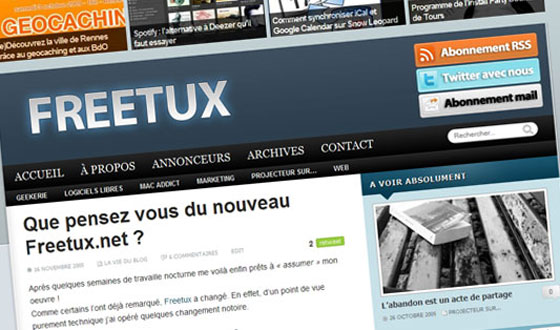 Le nouveau template de Freetux.net