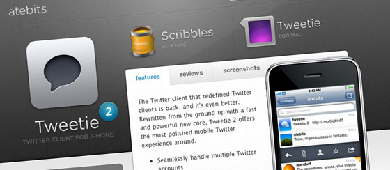 Tweetie 2.1 pour iPhone d'atebits disponible sur l'AppStore