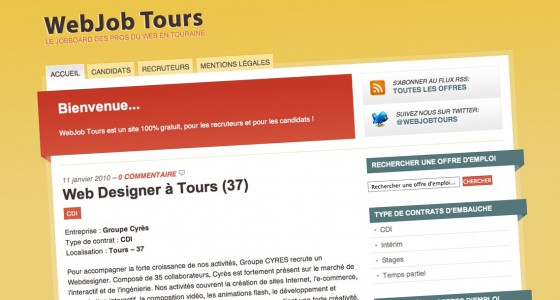 WebJob Tours, le site d'emploi dans le web en Touraine