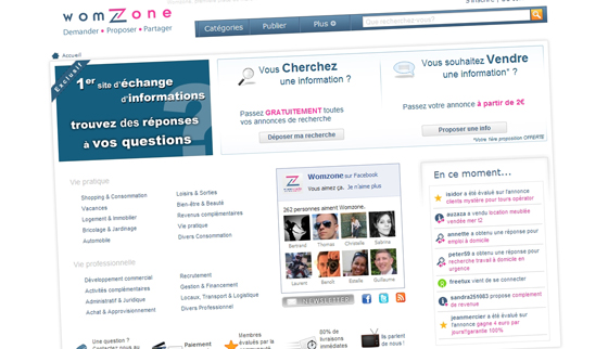 Womzone, première place de marché d'informations entre internautes